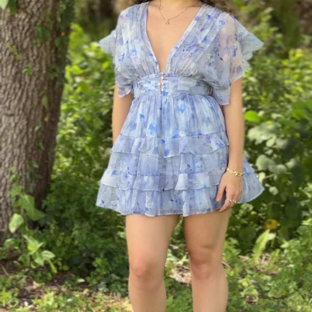 Storia Blue Mini Dress Short Sleeve